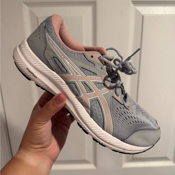 Asics Gray and Pink Athletic Shoes for Running - Picture 2 of 6